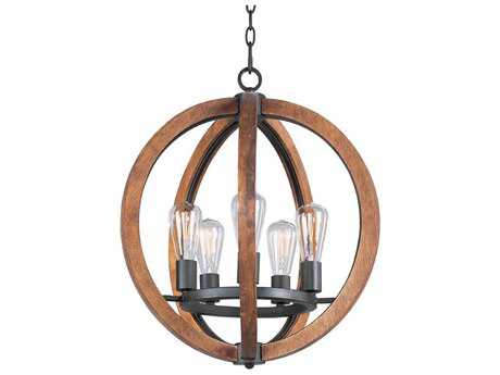 Maxim Lighting Bodega Bay 5-Light Anthracite Brown Candelabra Globe Chandelier