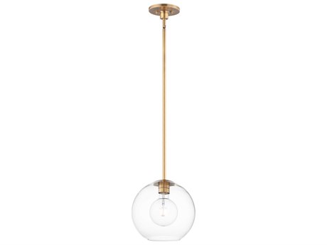 Maxim Lighting Branch 1-Light Natural Aged Brass Glass Globe Round Mini Pendant