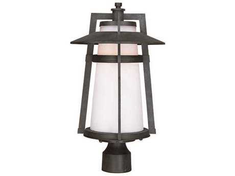 Maxim Lighting Calistoga & Satin White Glass Incandescent Outdoor Post Light