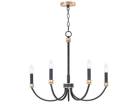 Maxim Lighting Charlton 5-Light Black Antique Brass Candelabra Chandelier