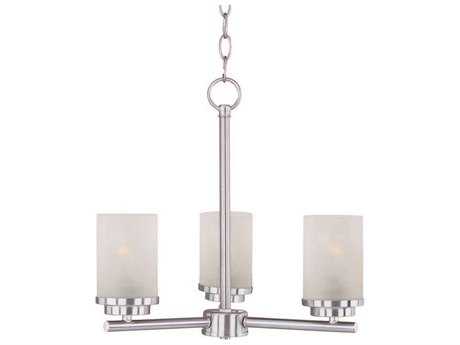 Maxim Lighting Corona 3-Light Satin Nickel Glass Cylinder Chandelier
