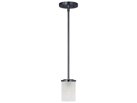 Maxim Lighting Corona 1-Light Black Glass Cylinder Mini Pendant