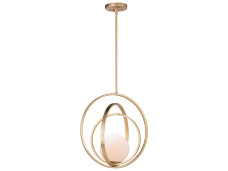 Maxim Lighting Coronet 1-Light Satin Brass Glass Globe Round Pendant