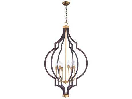 Maxim Lighting Crest 6-Light Oil Rubbed Bronze Antique Brass Candelabra Chandelier
