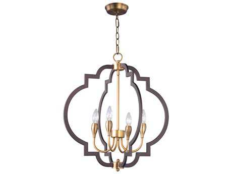 Maxim Lighting Crest 4-Light Oil Rubbed Bronze Antique Brass Candelabra Chandelier