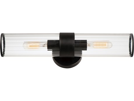 Maxim Lighting Crosby 2-Light Black Glass Wall Sconce