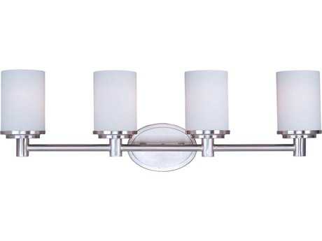 Maxim Lighting Cylinder 4-Light Satin Nickel Glass Vanity Light