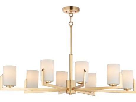 Maxim Lighting Dart 8-Light Satin Brass Glass Cylinder Island Pendant