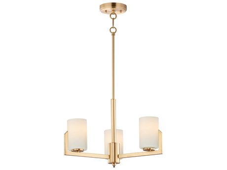 Maxim Lighting Dart 3-Light Satin Brass Glass Cylinder Chandelier