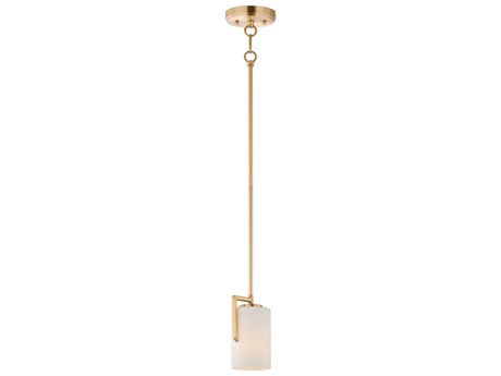 Maxim Lighting Dart 1-Light Satin Brass Glass Cylinder Mini Pendant
