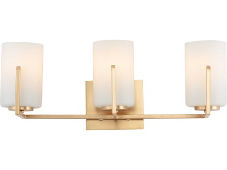 Maxim Lighting Dart 3-Light Satin Brass Glass Vanity Light