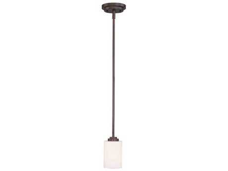 Maxim Lighting Deven 1-Light Oil Rubbed Bronze Glass Cylinder Mini Pendant