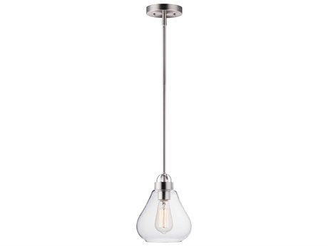 Maxim Lighting Dianne 1-Light Satin Nickel Glass Bell Mini Pendant