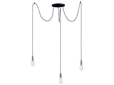Maxim Lighting Early Electric 3-Light Black Antique Brass Mini Pendant