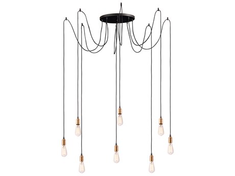Maxim Lighting Early Electric 8-Light Black Antique Brass Pendant