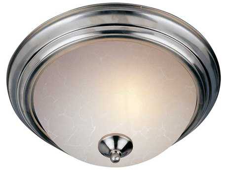 Maxim Lighting Essentials 3-Light Satin Nickel Glass Bell Flush Mount