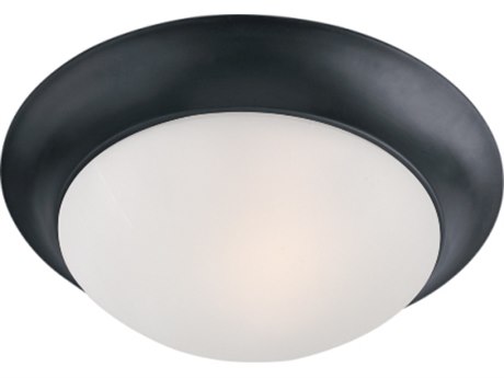 Maxim Lighting Essentials - 3-Light Black Glass Bowl Flush Mount