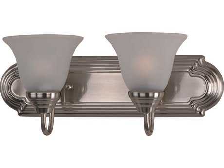 Maxim Lighting Essentials 2-Light Satin Nickel Glass Vanity Light