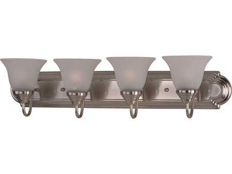Maxim Lighting Essentials 4-Light Satin Nickel Glass Vanity Light
