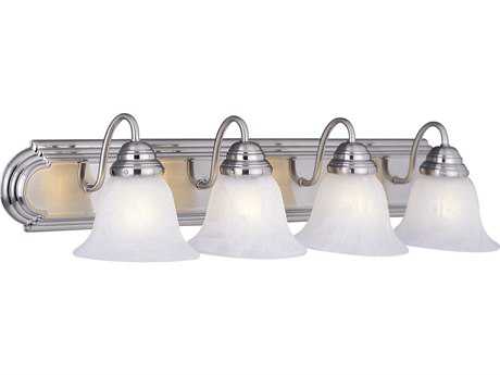 Maxim Lighting Essentials 4-Light Satin Nickel Glass Vanity Light
