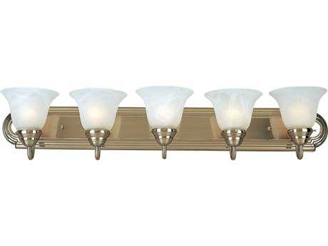 Maxim Lighting Essentials 5-Light Satin Nickel Glass Vanity Light