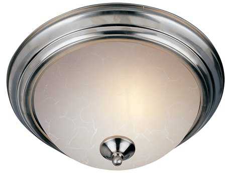 Maxim Lighting Essentials 1-Light Satin Nickel Glass Bowl Flush Mount