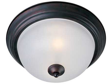 Maxim Lighting Essentials 2-Light Oil Rubbed Bronze Glass Bell Flush Mount