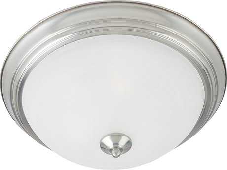 Maxim Lighting Essentials 2-Light Satin Nickel Glass Bell Flush Mount
