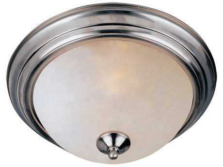 Maxim Lighting Essentials 2-Light Satin Nickel Glass Bowl Flush Mount