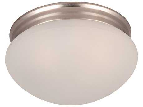 Maxim Lighting Essentials 2-Light Satin Nickel Glass Bowl Flush Mount