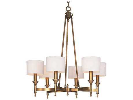 Maxim Lighting Fairmont 6-Light Natural Aged Brass Drum Chandelier
