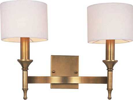 Maxim Lighting Fairmont 2-Light Natural Aged Brass Glass Wall Sconce