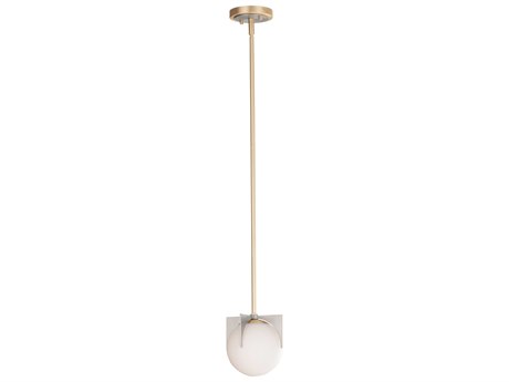 Maxim Lighting Finn 1-Light Satin Brass Brushed Platinum Silver Glass Globe Mini Pendant
