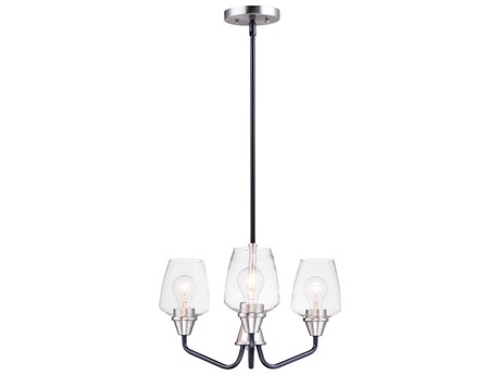 Maxim Lighting Goblet 3-Light Black Satin Nickel Glass Bell Chandelier