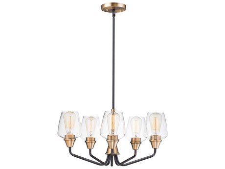 Maxim Lighting Goblet 5-Light Bronze Antique Brass Glass Bell Chandelier