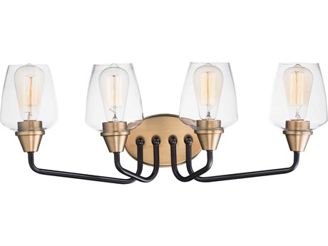 Maxim Lighting Goblet 4-Light Bronze Antique Brass Glass Vanity Light