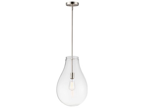 Maxim Lighting Gourd 1-Light Satin Nickel Crystal Glass Bell Globe Mini Pendant