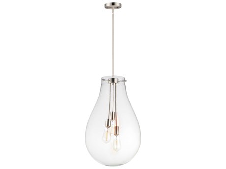 Maxim Lighting Gourd 3-Light Satin Nickel Crystal Glass Bell Pendant