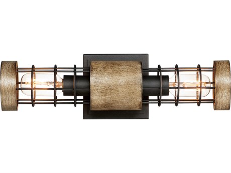 Maxim Lighting Homestead 2-Light Driftwood Black Brown Wall Sconce