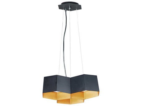 Maxim Lighting Honeycomb 3-Light Black Gold LED Geometric Pendant