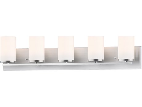 Maxim Lighting Lateral 5-Light Satin Nickel Glass Vanity Light