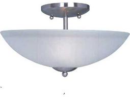 Satin Nickel Maxim Lighting 10042FTSN Two Light Frosted Glass Bowl Semi Flush Mount
