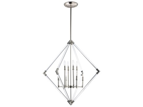 Maxim Lighting Lucent 8-Light Polished Nickel Glass Candelabra Geometric Chandelier