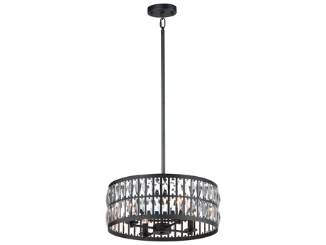 Maxim Lighting Madeline 4-Light Black Crystal Candelabra Drum Chandelier