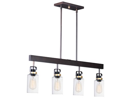 Maxim Lighting Magnolia 4-Light Bronze Gold Glass Bell Island Pendant