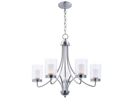 Maxim Lighting Mod 5-Light Satin Nickel Glass Candelabra Chandelier