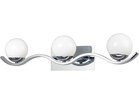 Maxim Lighting Motion 3-Light Polished Chrome Glass Vanity Light