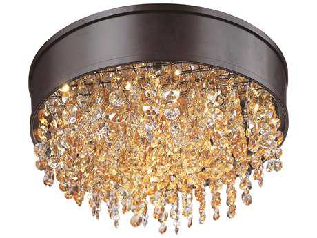 Maxim Lighting Mystic 1-Light Bronze Crystal LED Drum Flush Mount