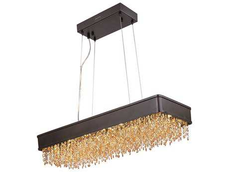 Maxim Lighting Mystic 1-Light Bronze Crystal LED Geometric Island Pendant