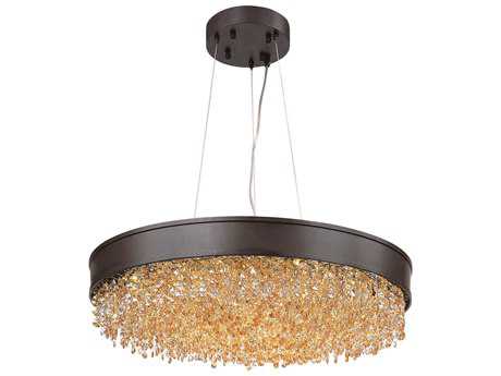 Maxim Lighting Mystic 1-Light Bronze Crystal Drum Pendant